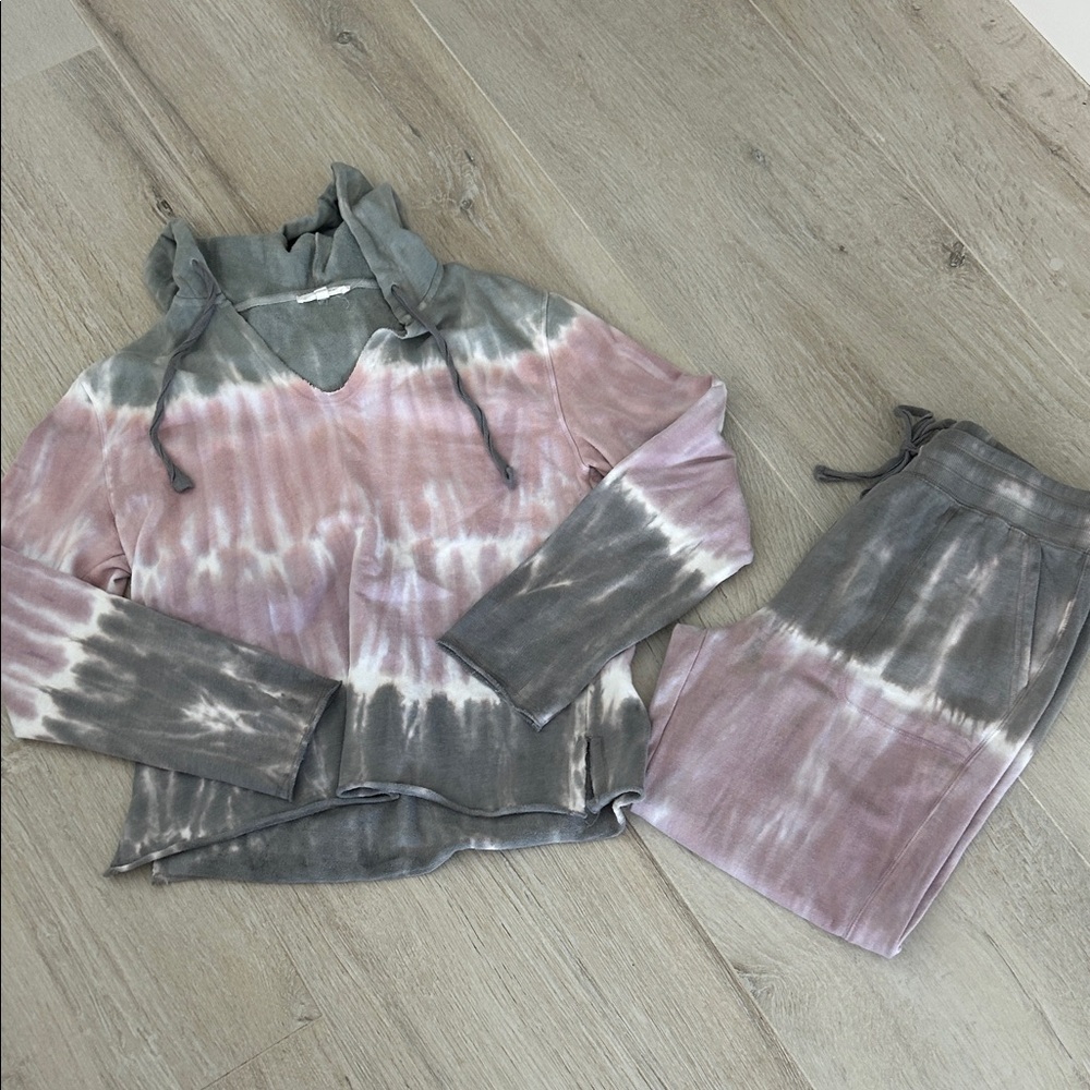 Splendid Tie-Dye Lounge Set - Pink and Gray